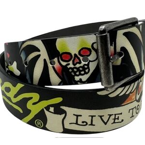 Ed Hardy Black Graphic Men's Belt